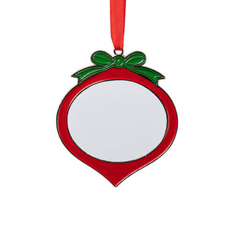 Metalen Kerstboomhanger Ovaal voor Sublimatie – Rood en Groen