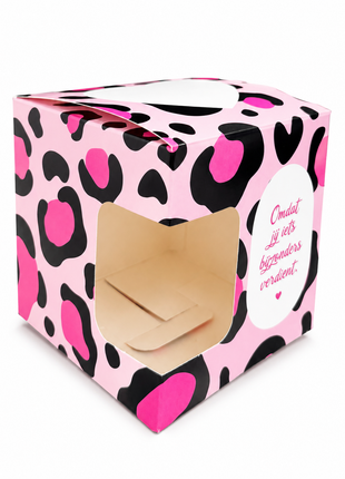 Pink Leopard Mokkendoosje – Roze Panterprint Cadeaudoosje voor Mok