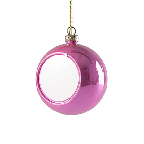Plastic Glitter Kerstbal Ø 8 cm voor Sublimatie – Roze