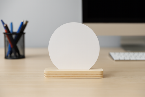 populierenhouten plankje met mdf sublimatie cirkel blanco product