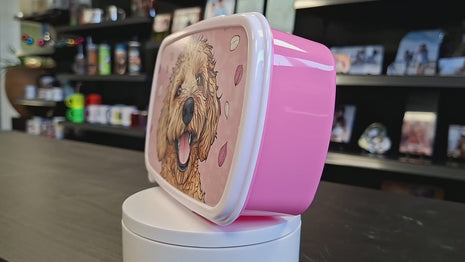 Kinder-Brotdose / Brotkasten inkl. Zubehör Pink zum Bedrucken 