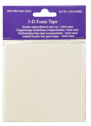 Vaessen Creative • 3D Foam tape 3mm (10x20mm) 50stuks - afbeelding 1