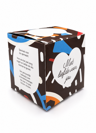 Retro Shapes Mokkendoosje – Kleurrijk Cadeaudoosje voor Mok