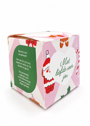 Santa Christmas Mokkendoosje – Roze Kerst Cadeaudoosje voor Mok