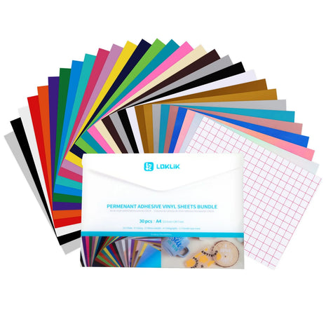 LOKLiK • Permanent Zelfklevend Vinyl Vellen Multipack A4 Assorti 30x
