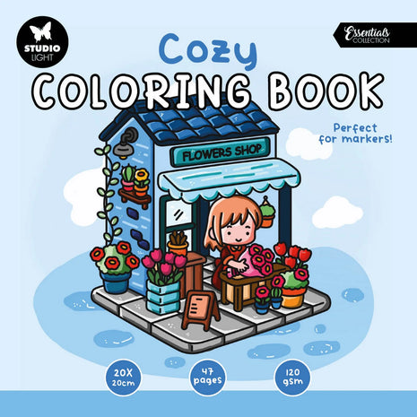 Studio Light • Essentials Coloring Book Cozy Flowers Shop 200x200x7mm 48 Sheets