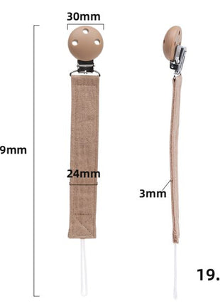 Speenkoord met clip, Caramel