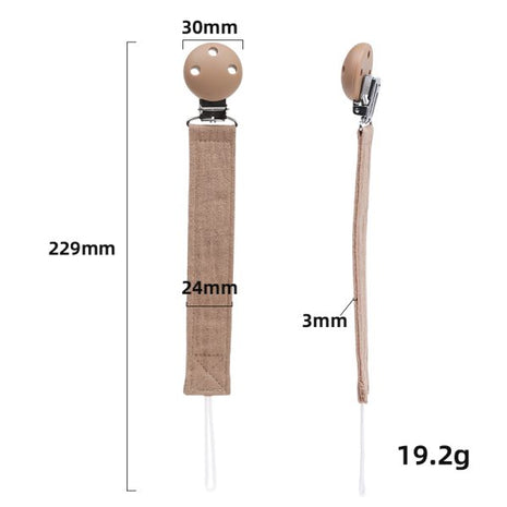 Speenkoord met clip, Caramel