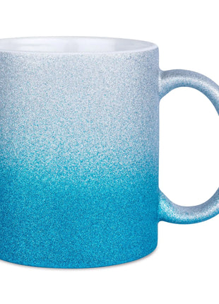 330ml (11oz) Glitter Mok Zilver/ Blauw voor sublimatie