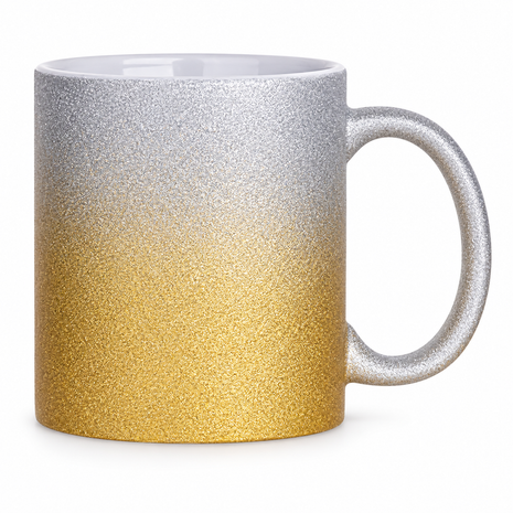 330ml (11oz) Glitter Mok Zilver/Goud voor sublimatie
