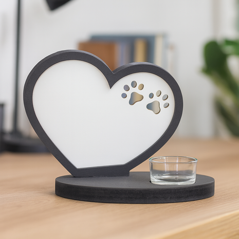 sublimatie theelichthouder hart mdf met pootjes blanco product