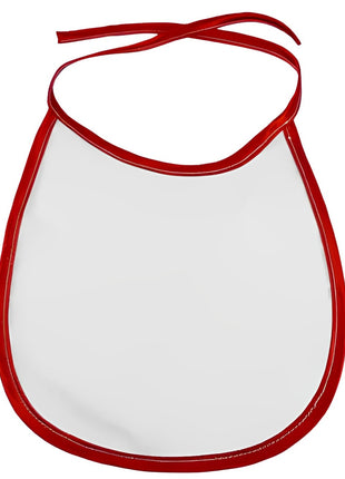 Mikrofaser-Lätzchen mit roter Paspelierung zur Sublimation 