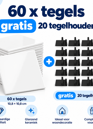 tegel 60x plus gratis 20 tegelhouder