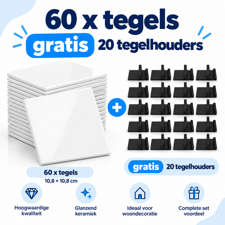 tegel 60x plus gratis 20 tegelhouder