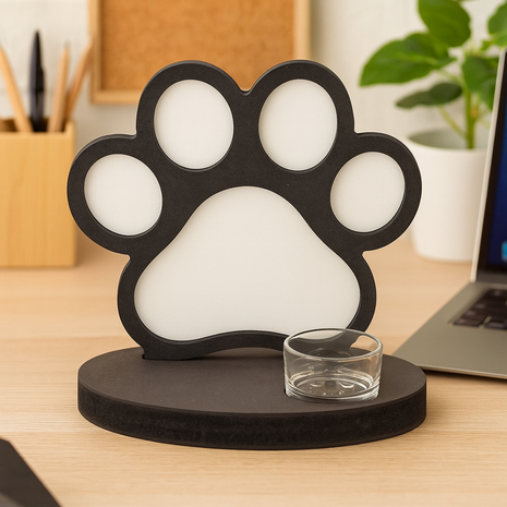 theelichthouder hondenpoot sublimatie mdf gepersonaliseerd huisdier