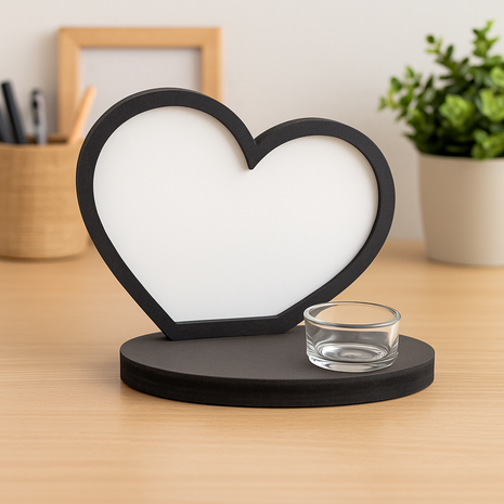 theelichthouder sublimatie hart mdf gepersonaliseerd cadeau