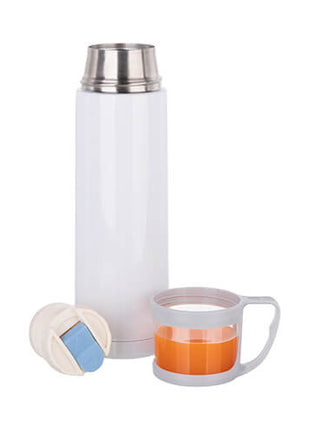 Thermos 500 ml met schroefdop - sublimatiebeker - wit