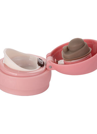 thermosfles roze met drukknop dop sublimatie coating