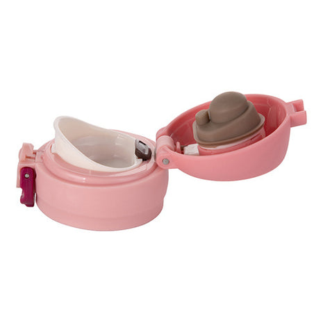 thermosfles roze met drukknop dop sublimatie coating
