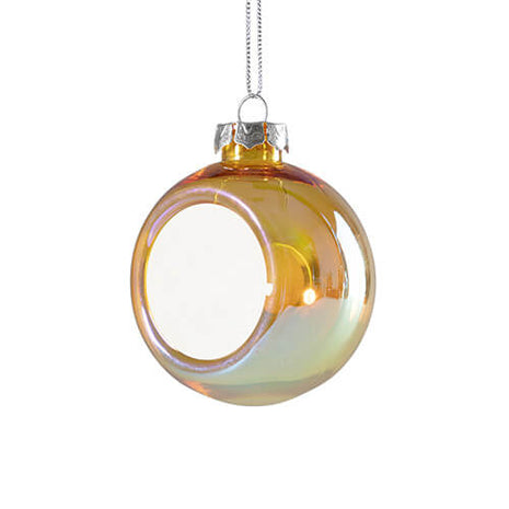Transparante Plastic Kerstbal Ø 8 cm voor Sublimatie – Goud