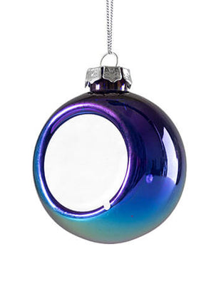 Transparante Plastic Kerstbal Ø 8 cm voor Sublimatie – Blauw