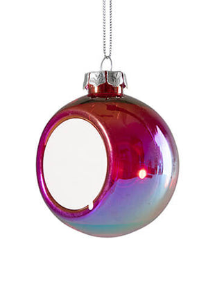 Transparante Plastic Kerstbal Ø 8 cm voor Sublimatie – Rood